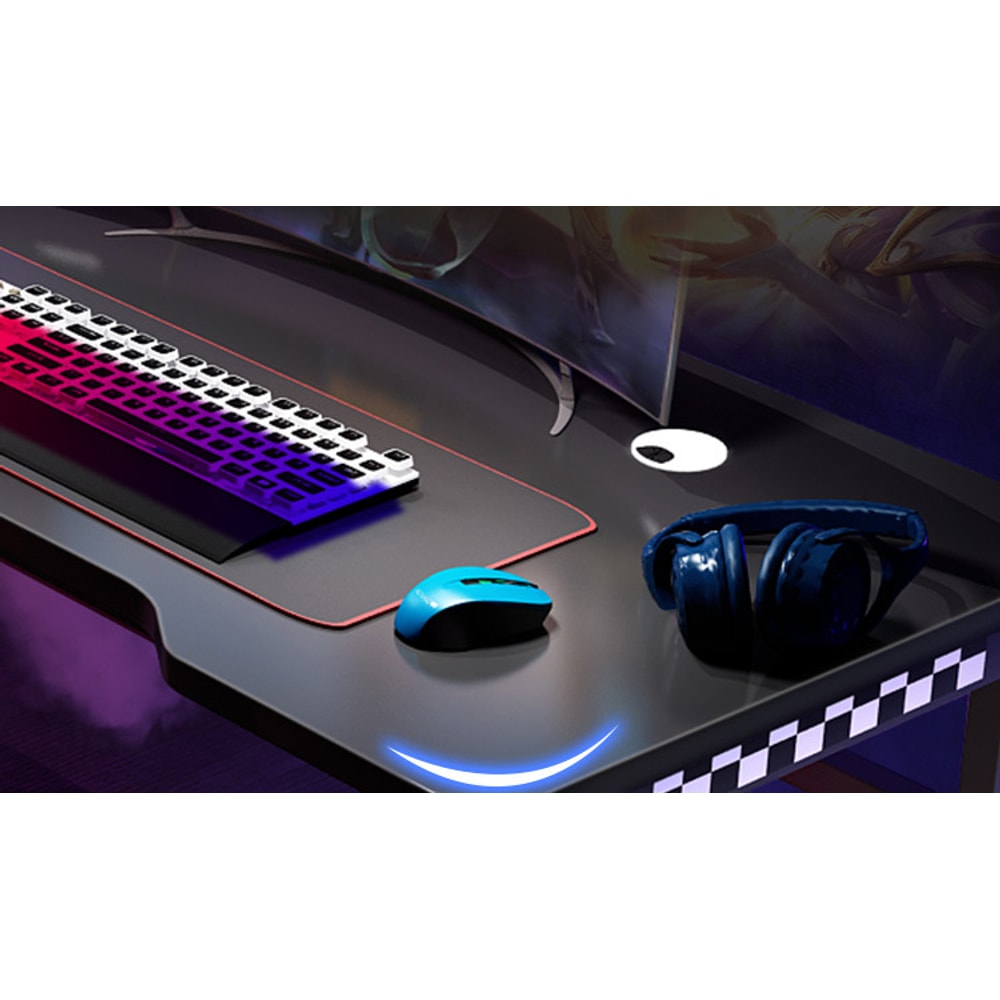 Z-Shaped Gaming Desk with Monitor Shelf additional view 3