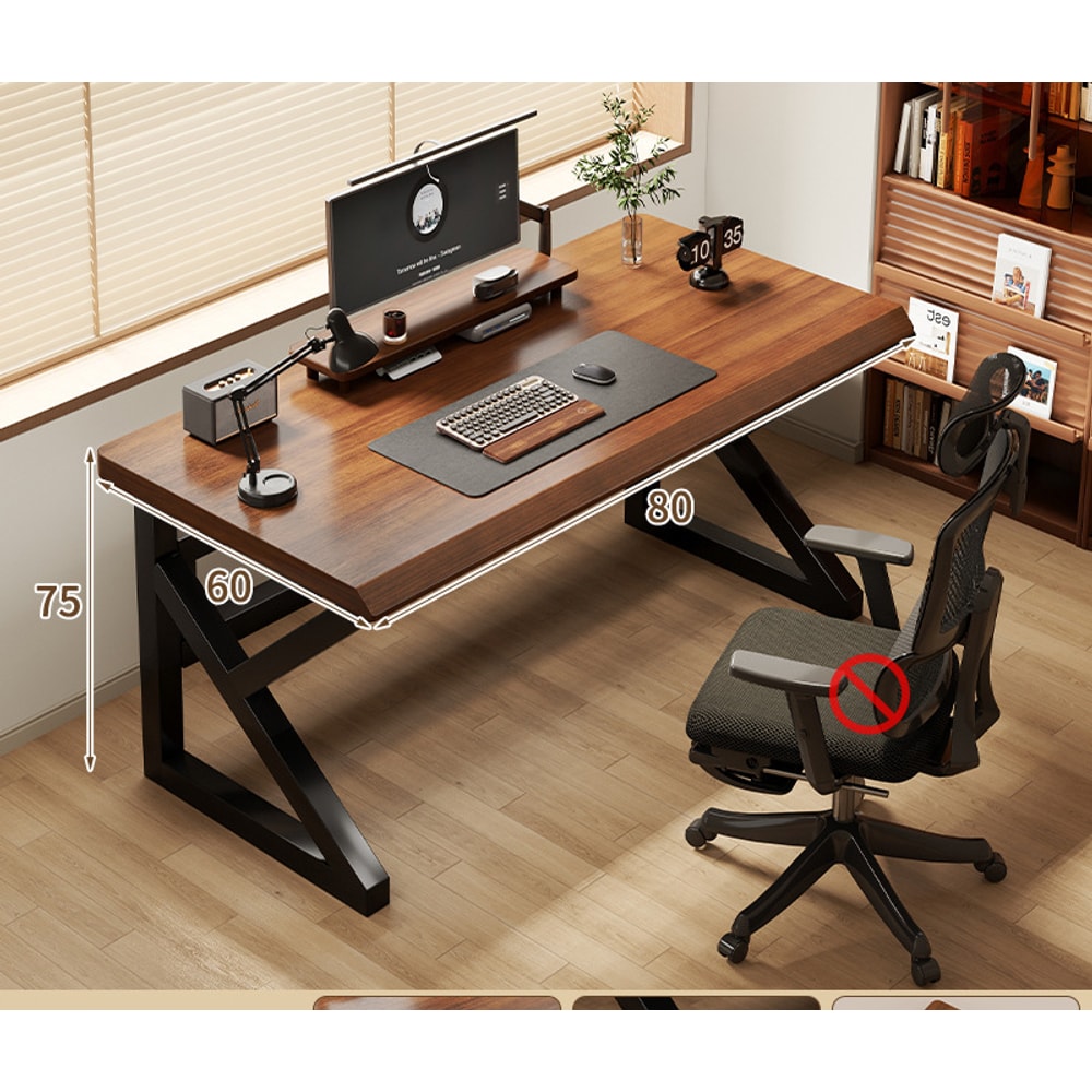 Solid Wood Computer Desk with Thickened Frame additional view 3