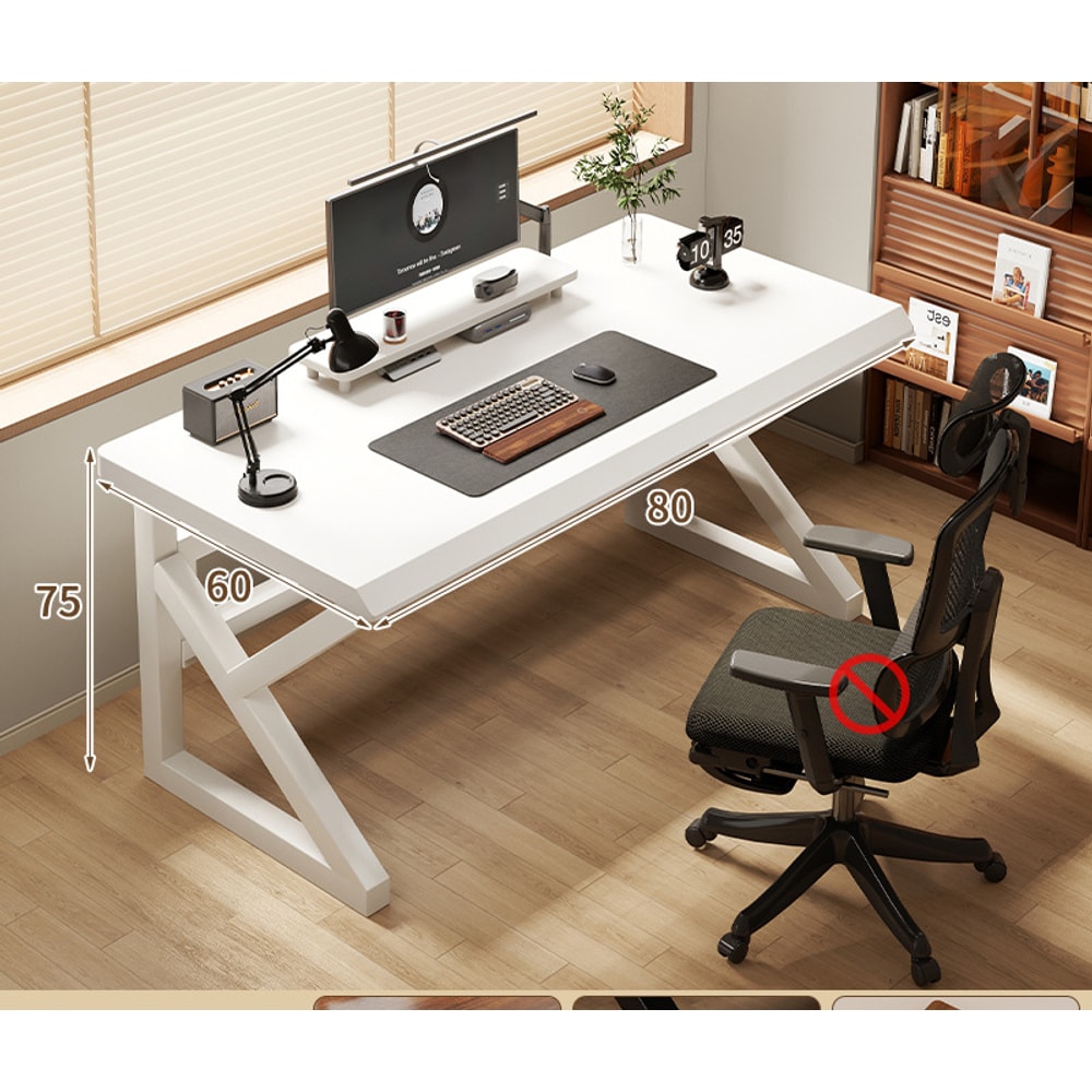Solid Wood Computer Desk with Thickened Frame additional view 4
