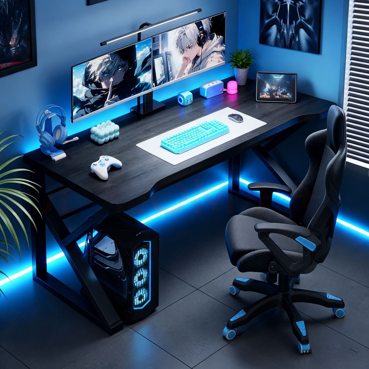 Reinforced K-Frame Gaming Desk